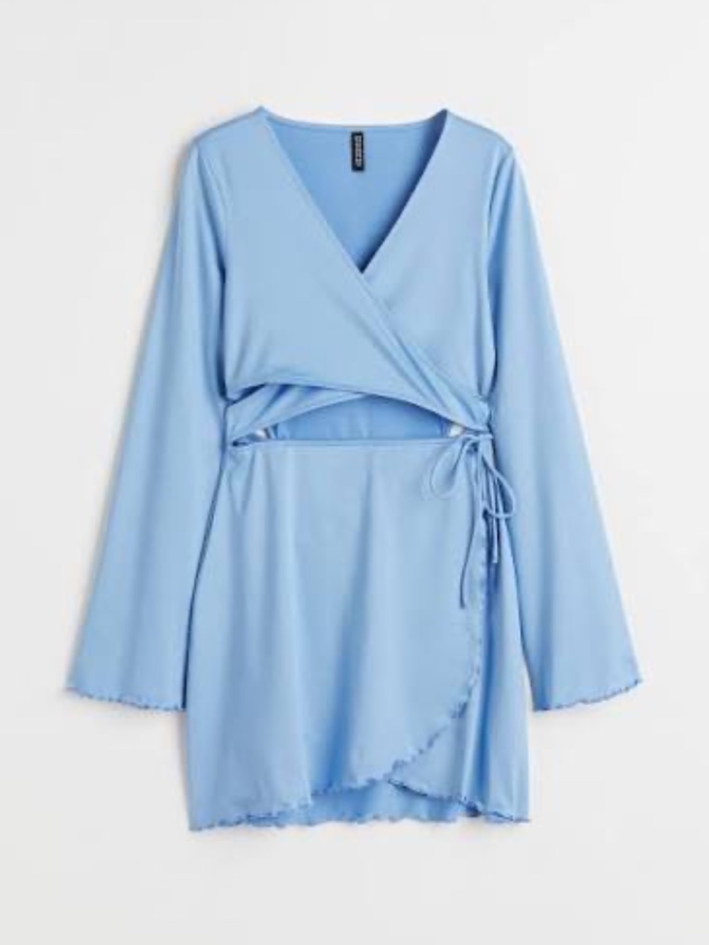 H&M BLACK Wrap Dress with Cut Outs | Long Sleeved | Size M